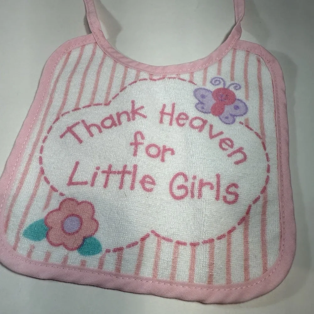 Vintage Baby Bibs Vinyl Backed Lot of 5 Hamco 2004 Y2K‎ Feeding Pink & Blue EUC
